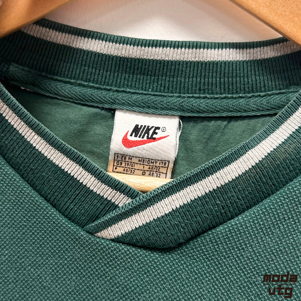 Vintage 90s Nike Sweatshirt Green Medium Retro Unisex