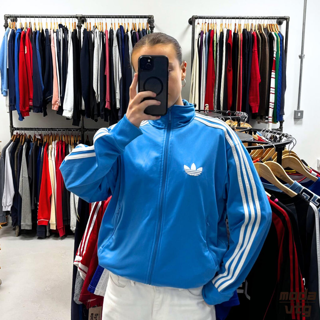 Vintage Y2K Adidas Track Jacket Blue Medium Retro Unisex