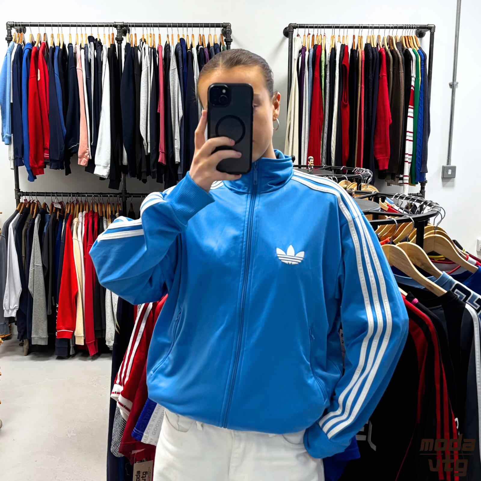 Vintage Y2K Adidas Track Jacket Blue Medium Retro Unisex