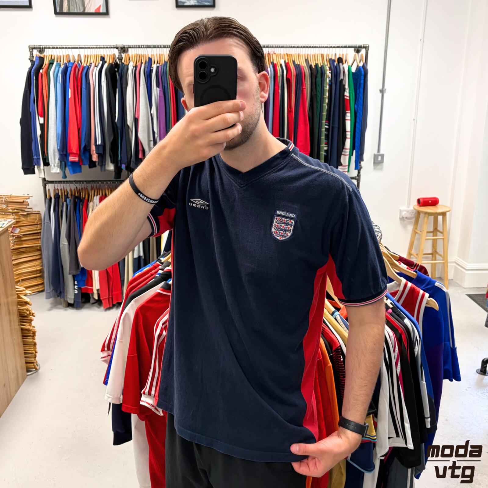 Vintage Y2K England T-Shirt Navy XL Retro Unisex Umbro