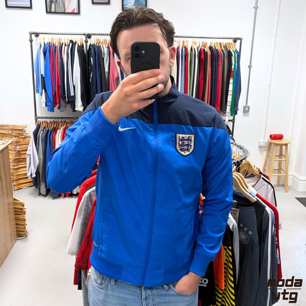 Vintage Y2K England Tracksuit Jacket Blue Large Retro Unisex Nike