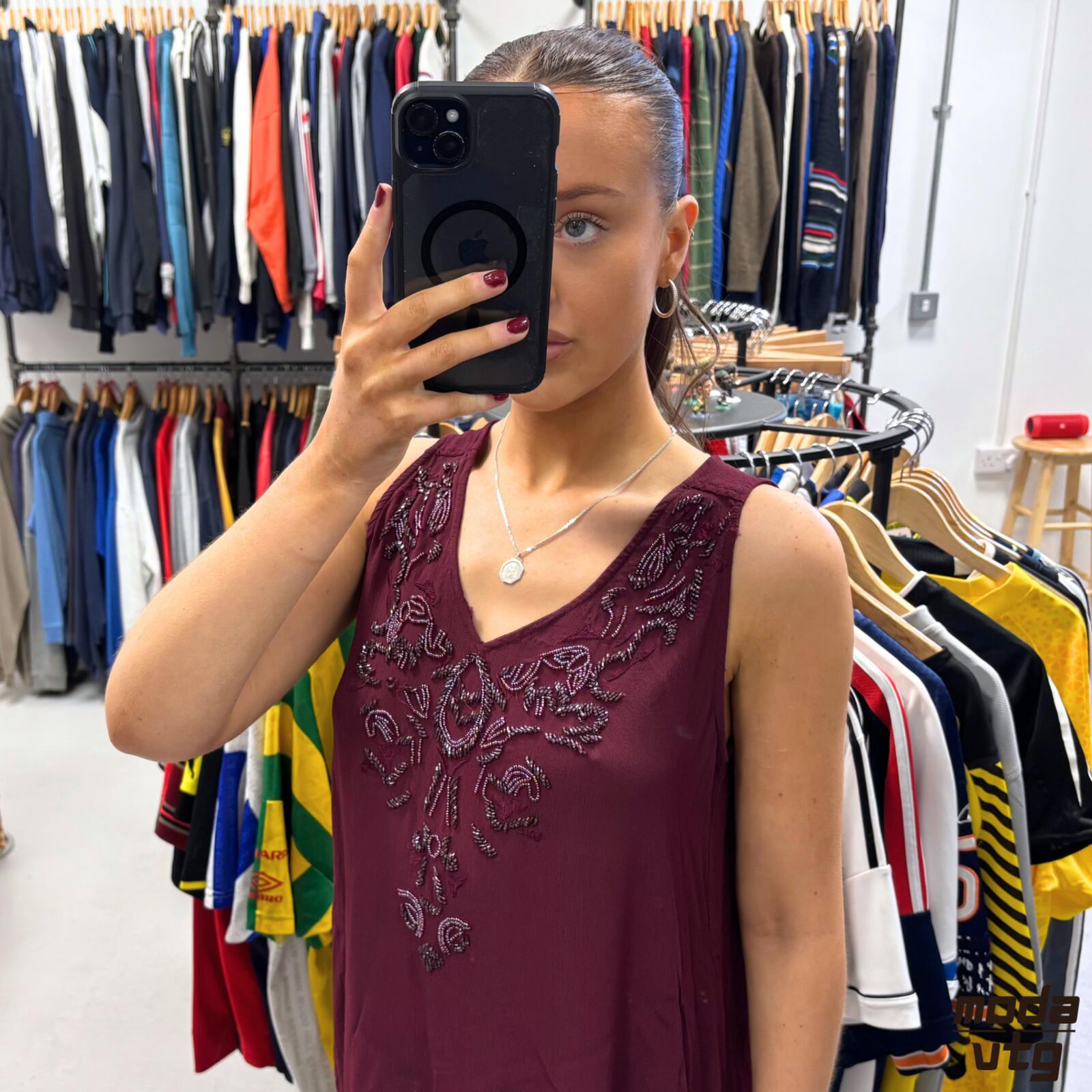 Vintage Y2K Dalia Tank Top Purple Medium Summer V-Neck