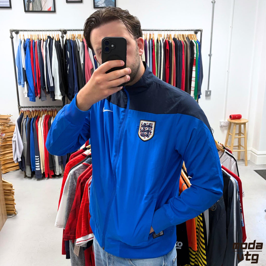 Vintage Y2K England Tracksuit Jacket Blue Large Retro Unisex Nike