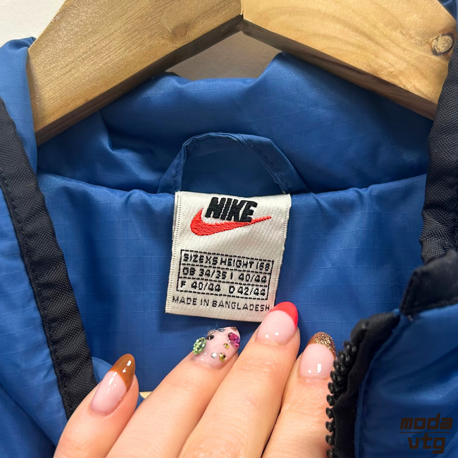 Vintage 90s Nike Coat Blue Medium Retro Unisex Puffer