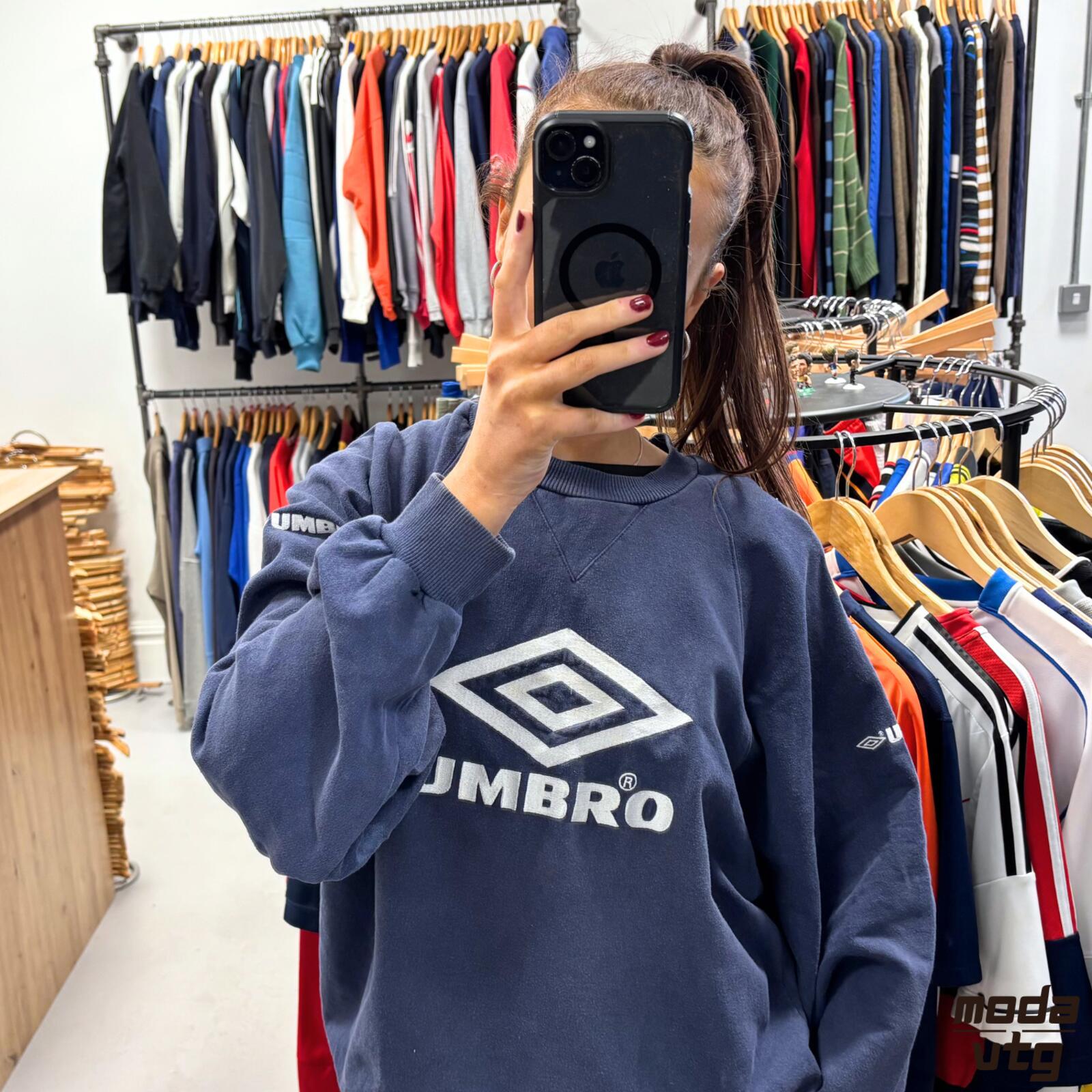 Vintage 90s Umbro Sweatshirt Navy Medium Retro Unisex