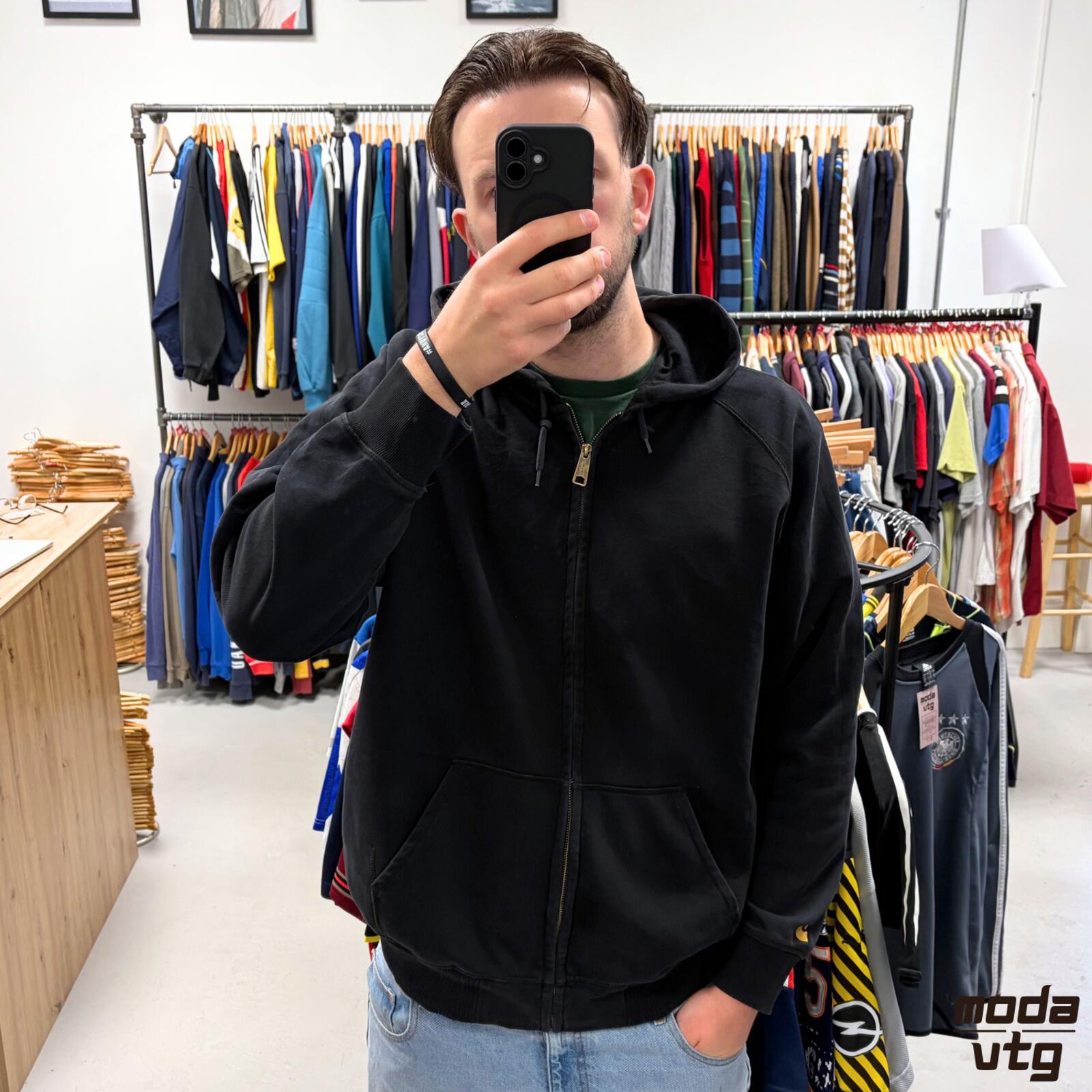 Vintage Y2K Carhartt Hoodie Black XL Workwear Full Zip