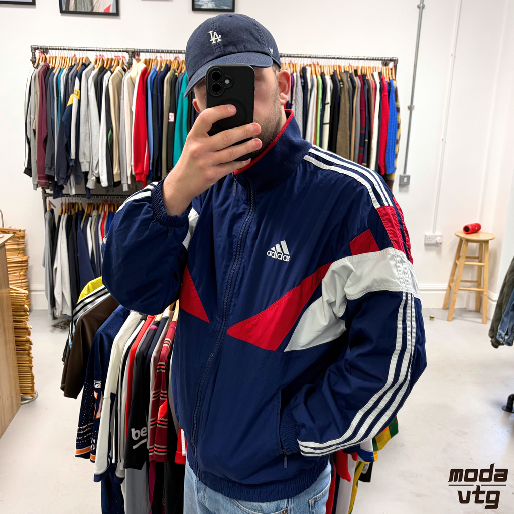 Vintage 90s Adidas Track Jacket Navy XL Retro Unisex Festival