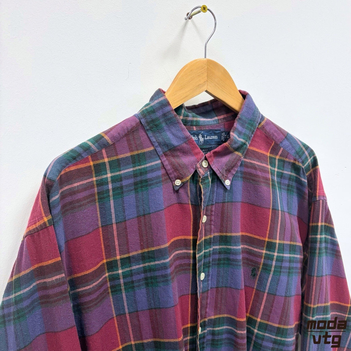 Ralph Lauren Shirt Checked XXL Long Sleeve 90s Vintage Blake Preppy Quiet Luxury