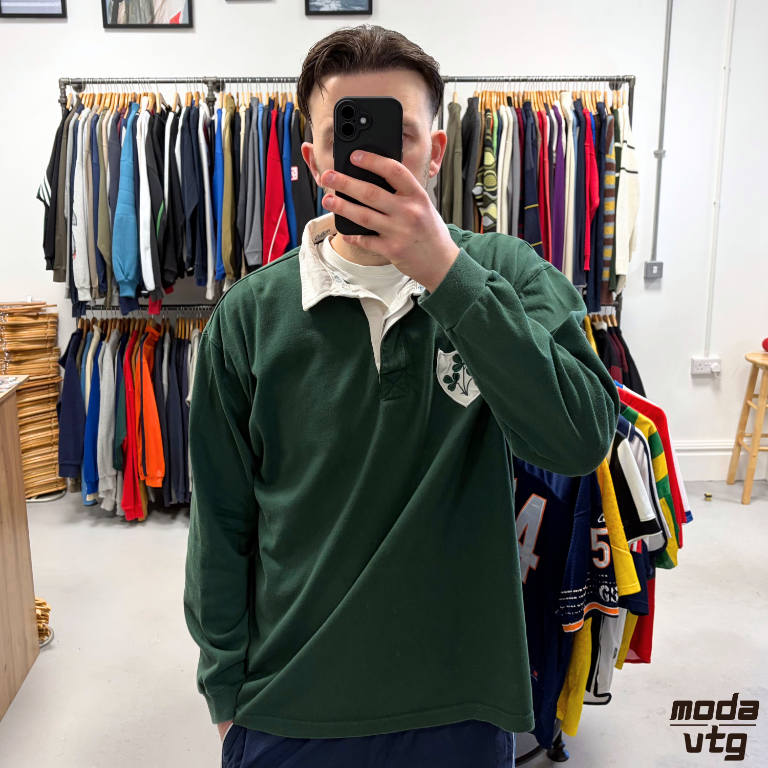 Vintage 90s Ireland Rugby Polo Green XL Retro Cotton Traders