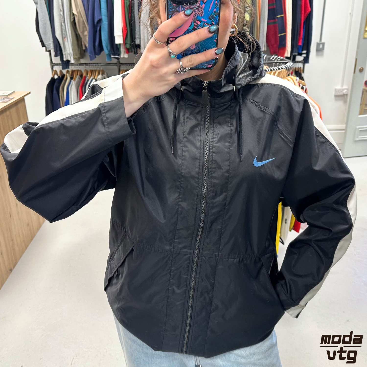 Vintage 90s Nike Track Jacket Black Medium Retro Unisex