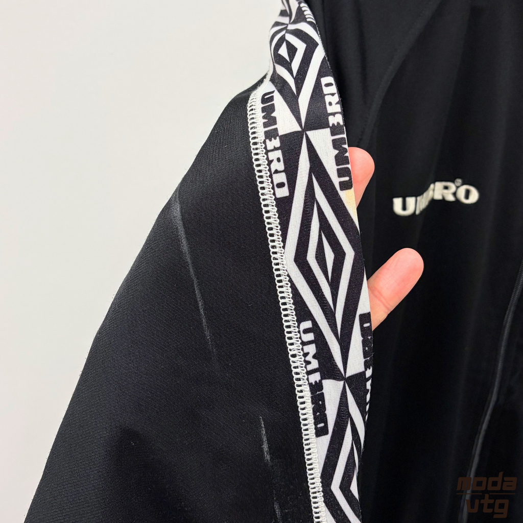 Vintage 90s Umbro Track Jacket Black Large Retro Unisex
