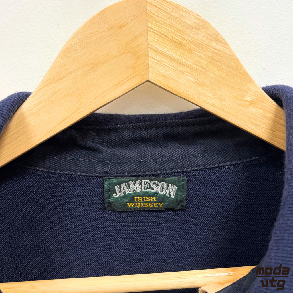 Vintage Y2K Jameson Irish Whisky Rugby Polo Large Striped
