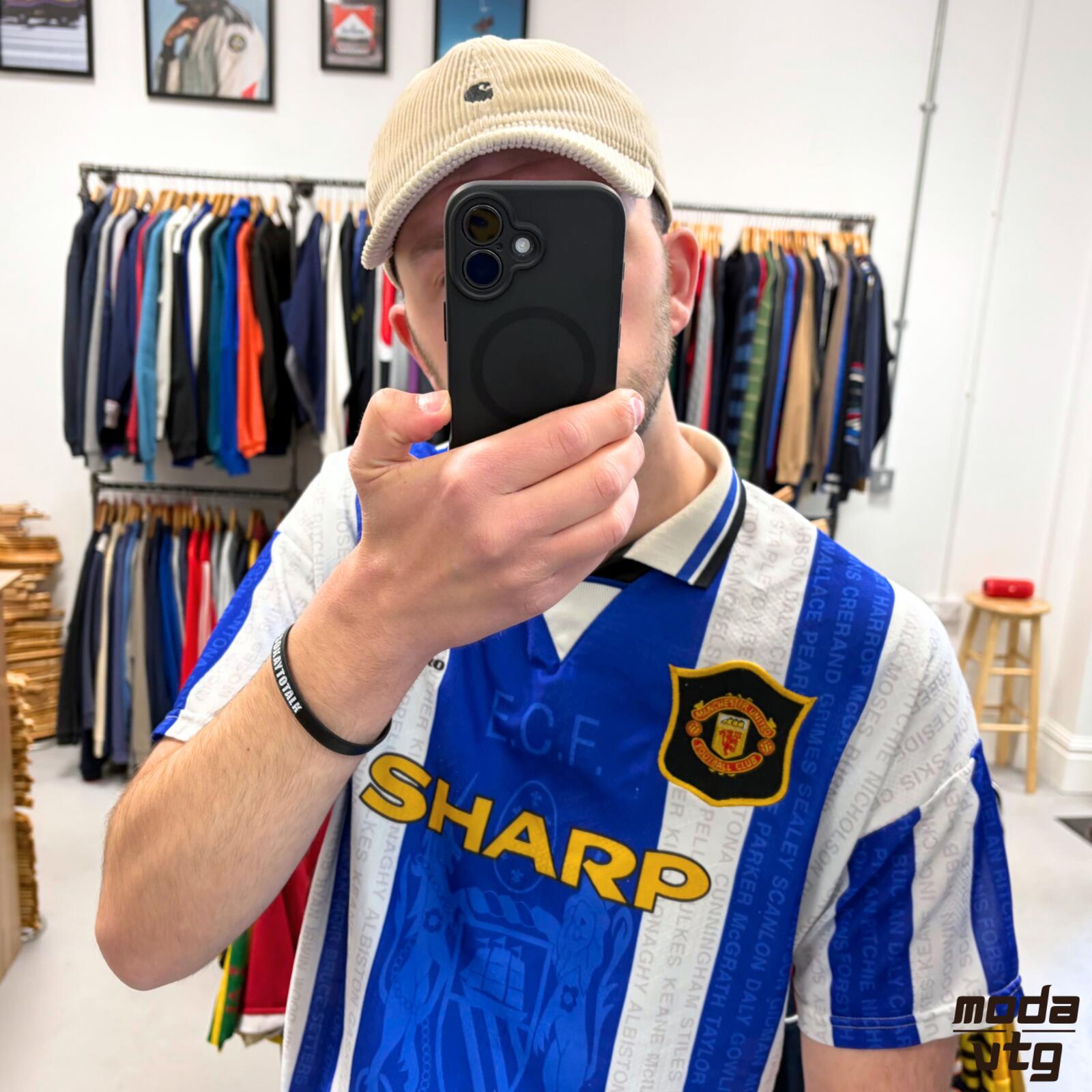 Vintage 1994/96 Manchester United Jersey Blue XL Retro Umbro Unisex