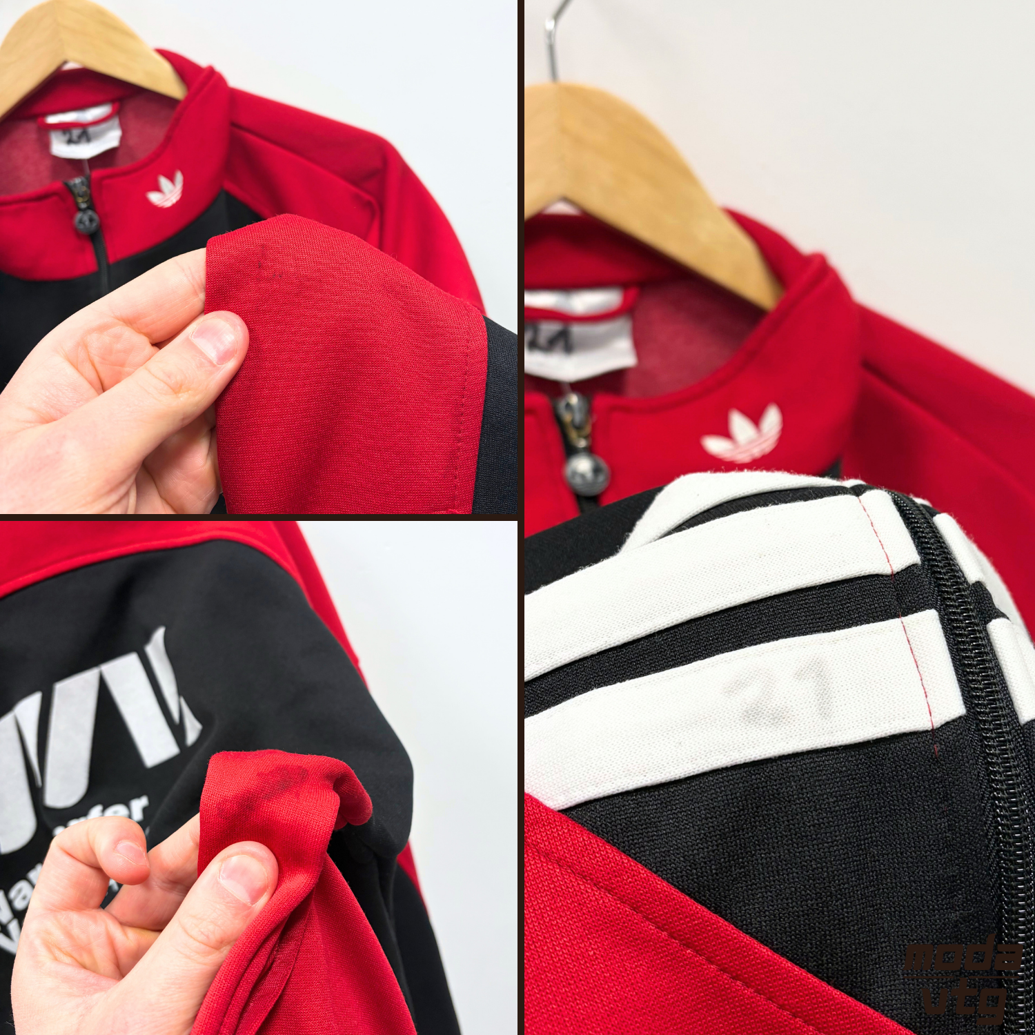 Vintage 90s Adidas Track Jacket Red Large Retro Unisex