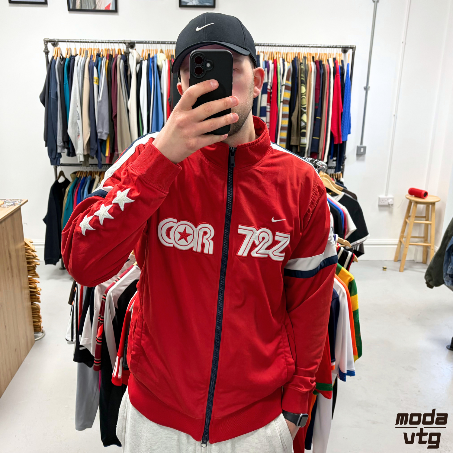 Vintage Y2K Nike Cortez Track Jacket Red XL Retro Unisex