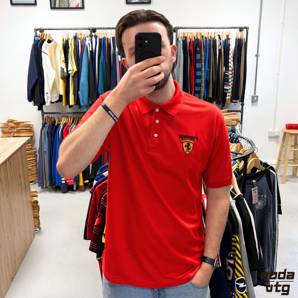Vintage Y2K Ferrari Polo Red XL Retro F1