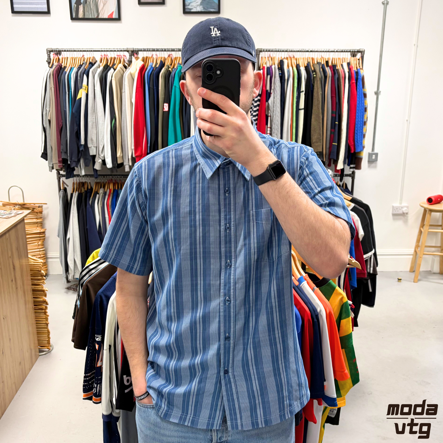 Vintage Y2K Guinness Shirt Blue XL Striped Holiday Summer