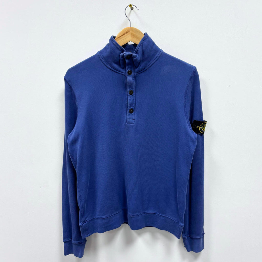 Vintage Y2K Stone Island Sweatshirt Blue Medium Unisex Retro