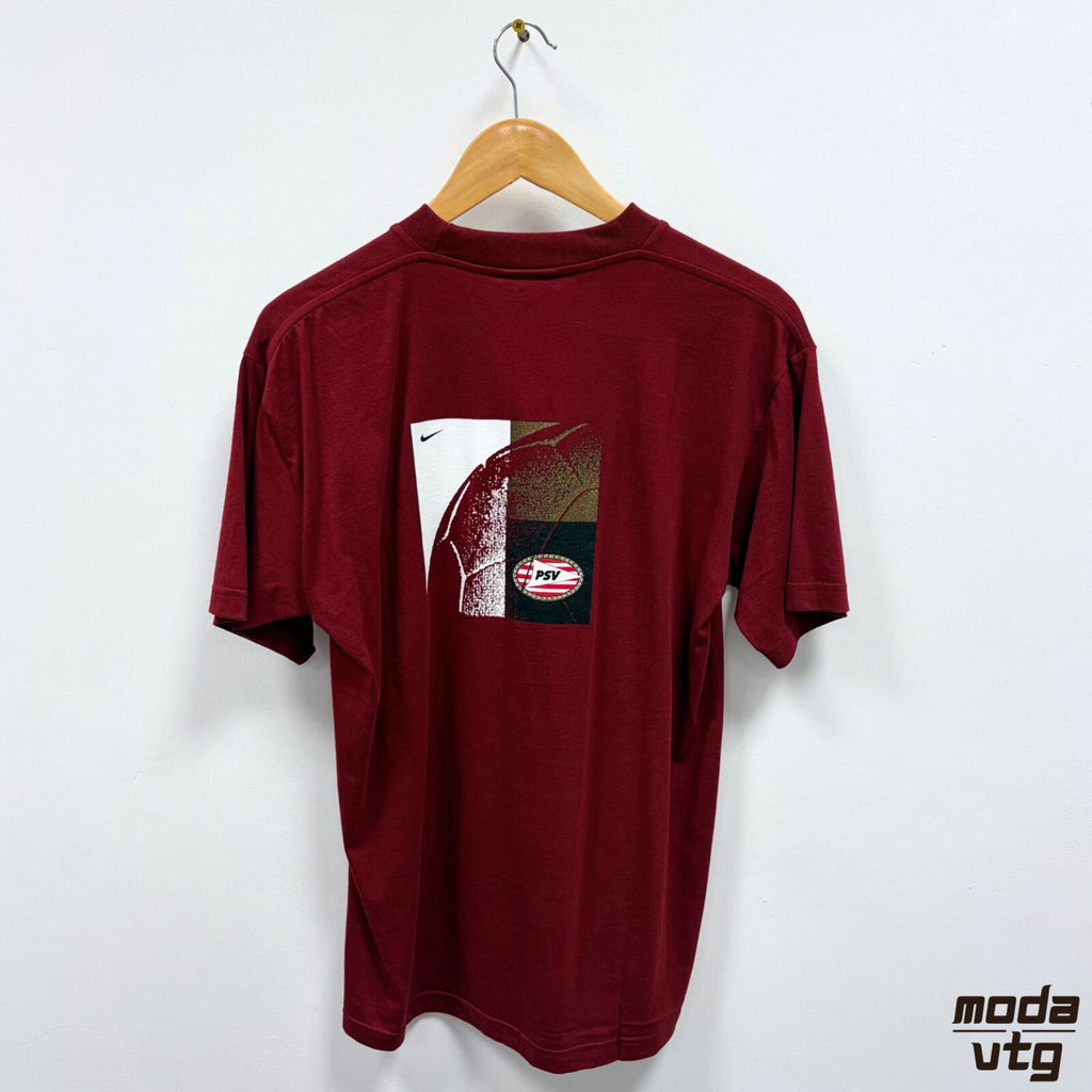 Vintage Y2K PSV Eindhoven T-Shirt Burgundy Small Deadstock Unisex Retro Nike
