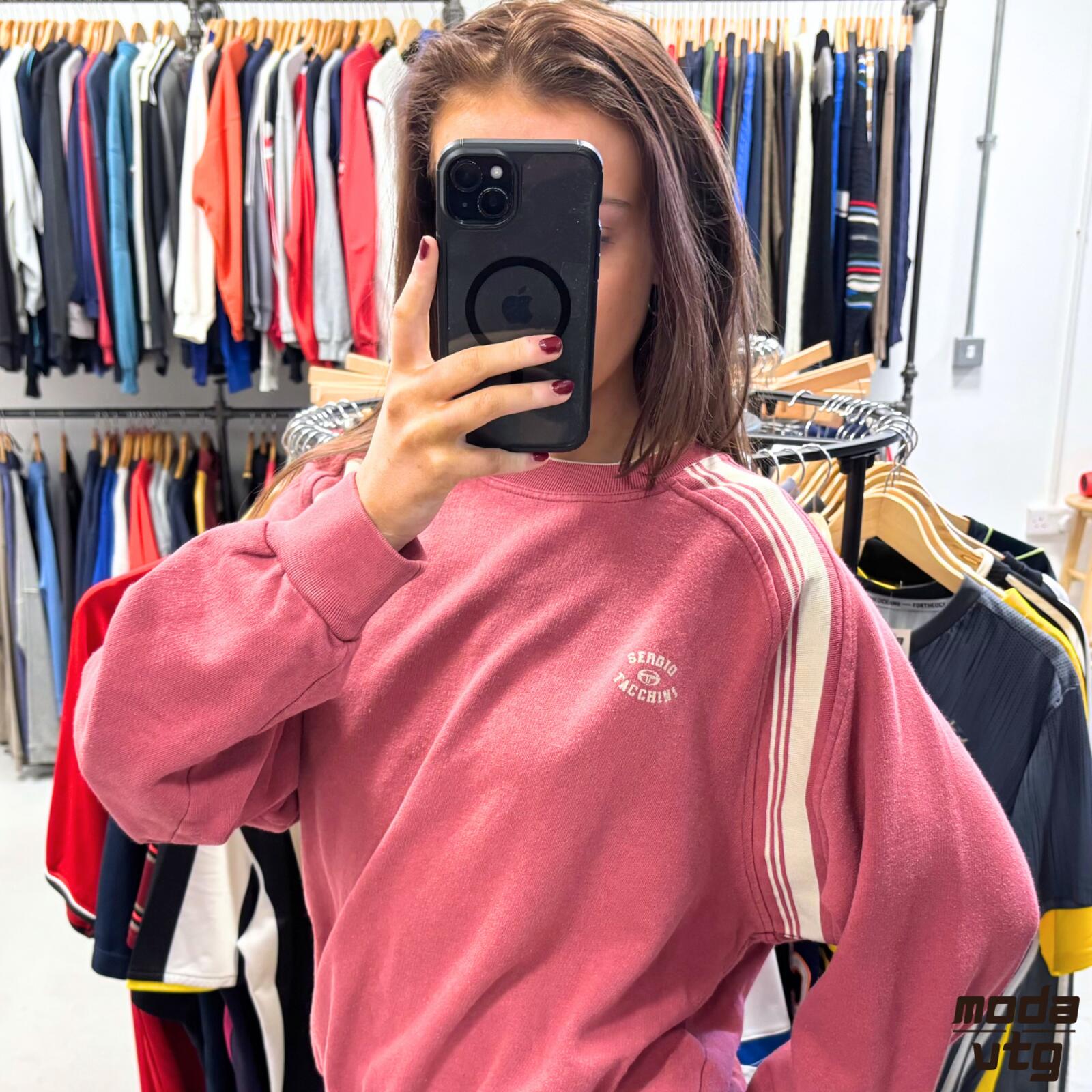 Vintage Y2K Sergio Tacchini Sweatshirt Pink Small Retro Unisex