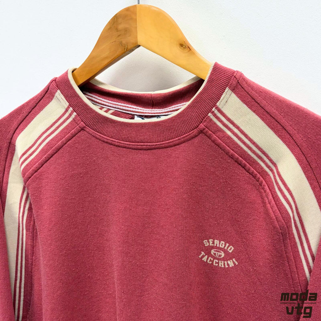 Vintage Y2K Sergio Tacchini Sweatshirt Pink Small Retro Unisex