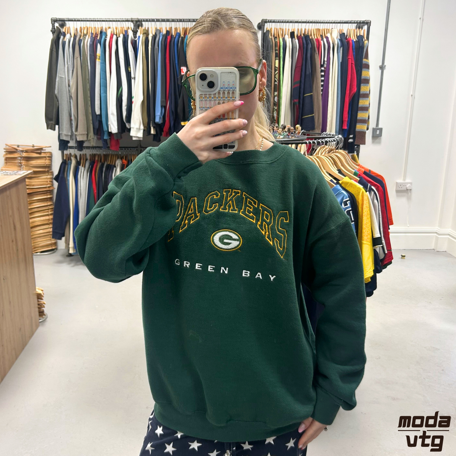 Vintage 90s Green Bay Packers Sweatshirt Medium Retro Unisex Boxy Lee Sport