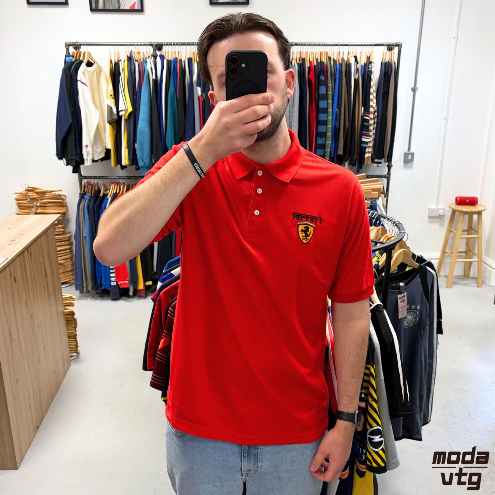 Vintage Y2K Ferrari Polo Red XL Retro F1