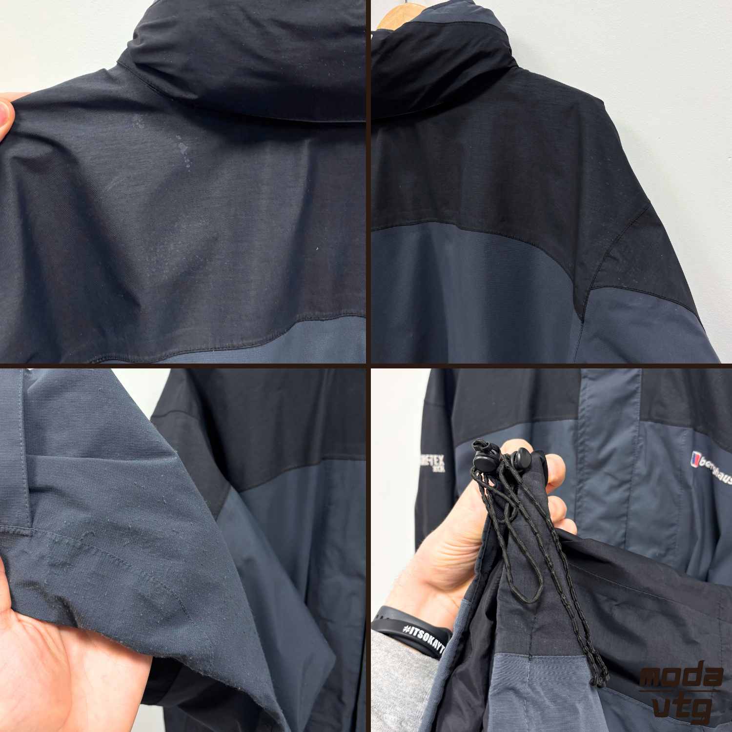 Vintage Y2K Berghaus Raincoat Black Large Goretex Gorpcore XCR