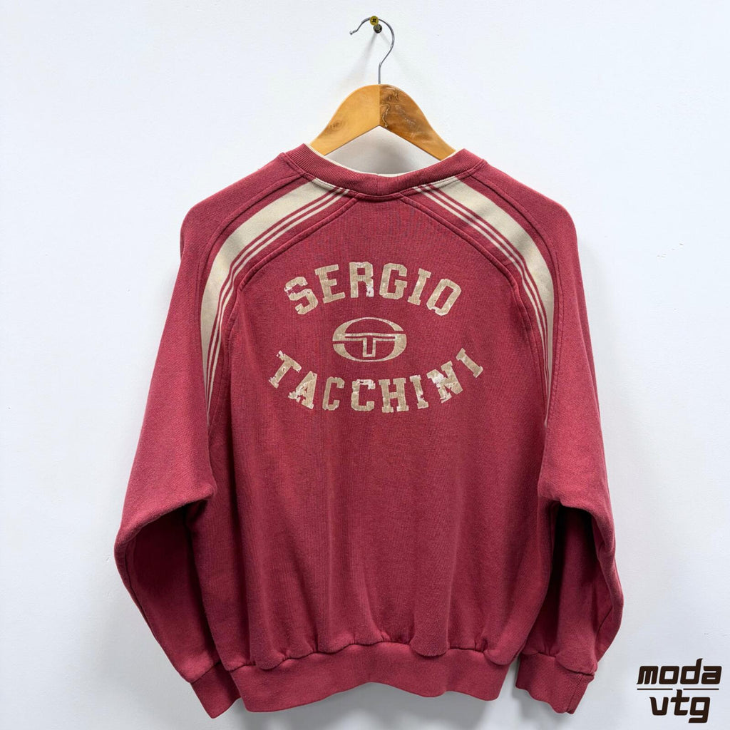 Vintage Y2K Sergio Tacchini Sweatshirt Pink Small Retro Unisex
