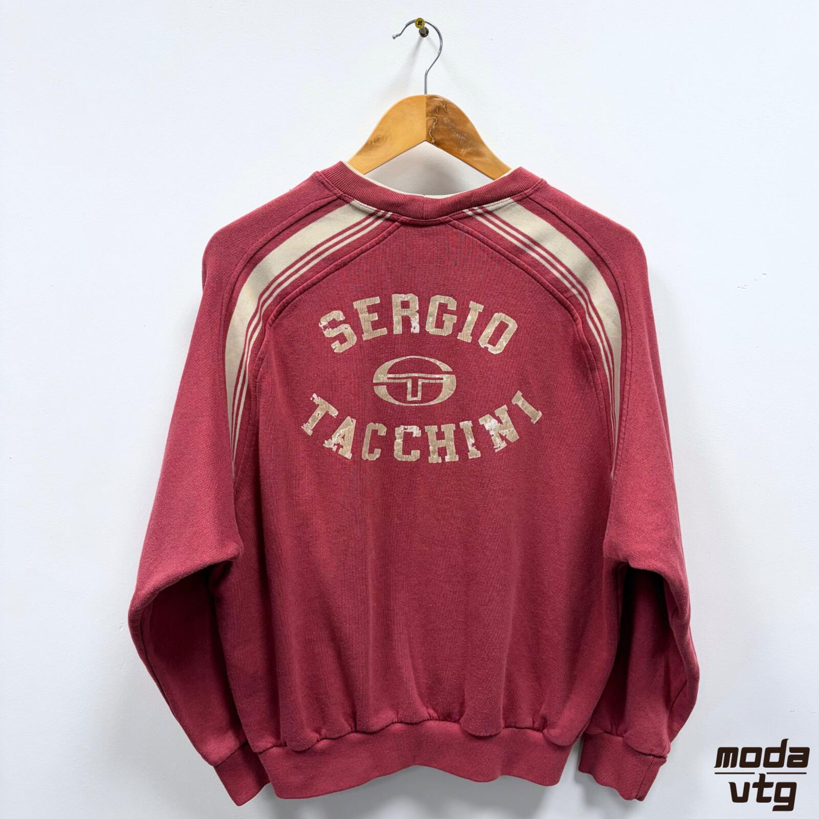 Vintage Y2K Sergio Tacchini Sweatshirt Pink Small Retro Unisex