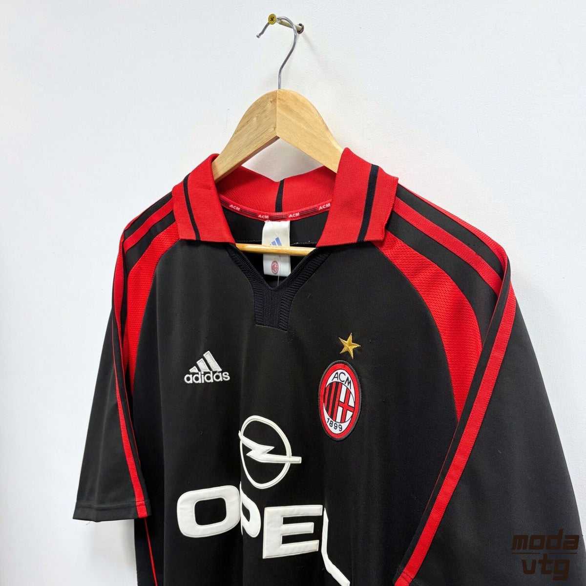 Adidas AC Milan 00/01 Third Shirt Black XL Vintage Retro Football Rossoneri Kit