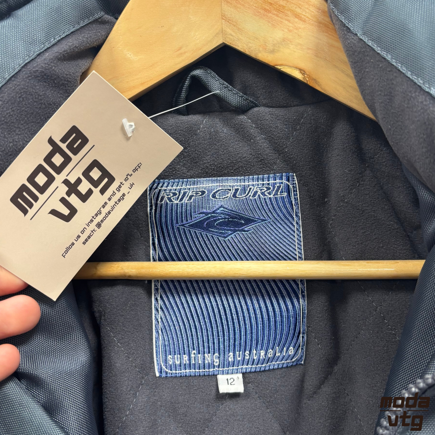 Vintage Y2K Rip Curl Coat Grey Small Winter Retro Unisex