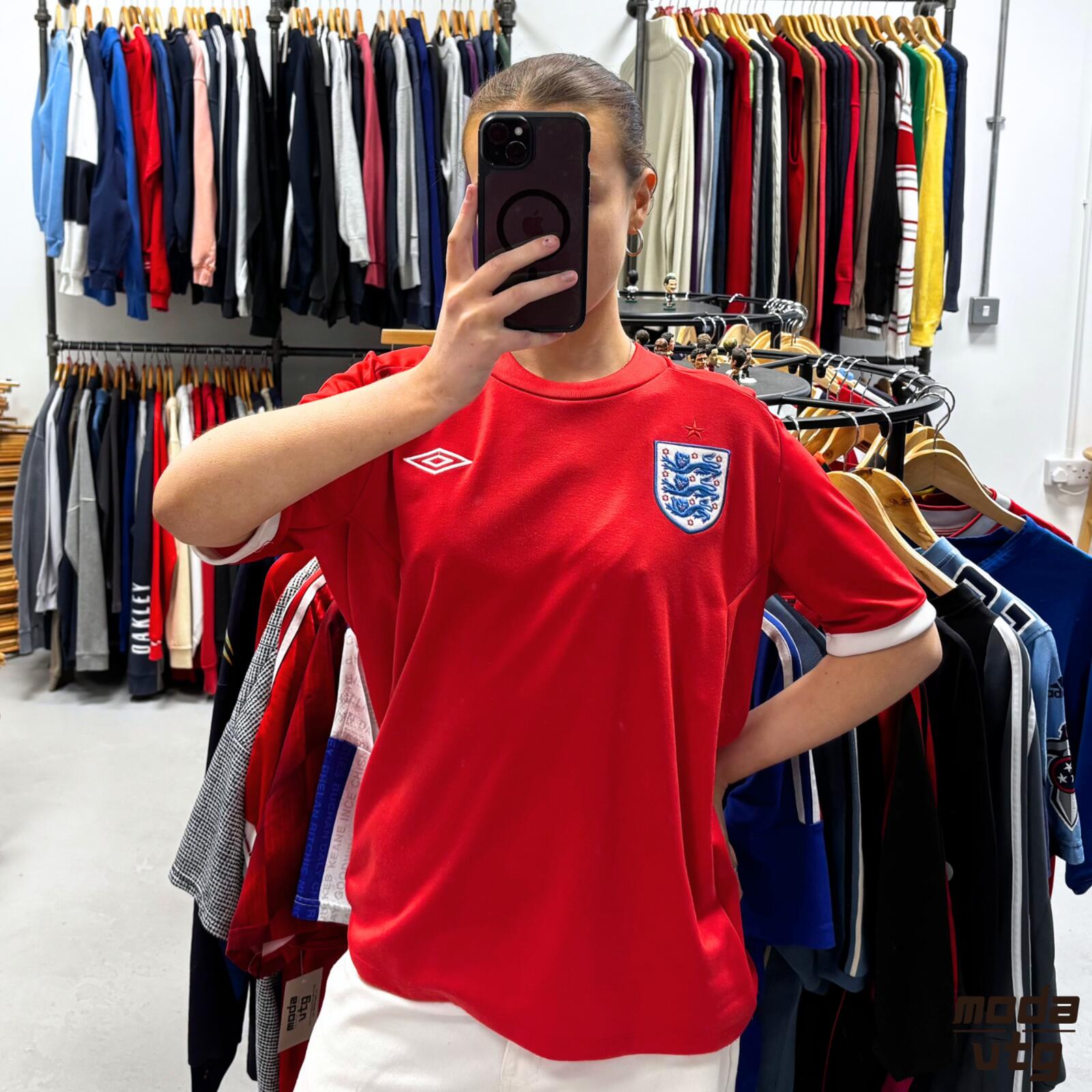 Vintage 2010/11 England Jersey Red Large Retro Unisex Umbro Away