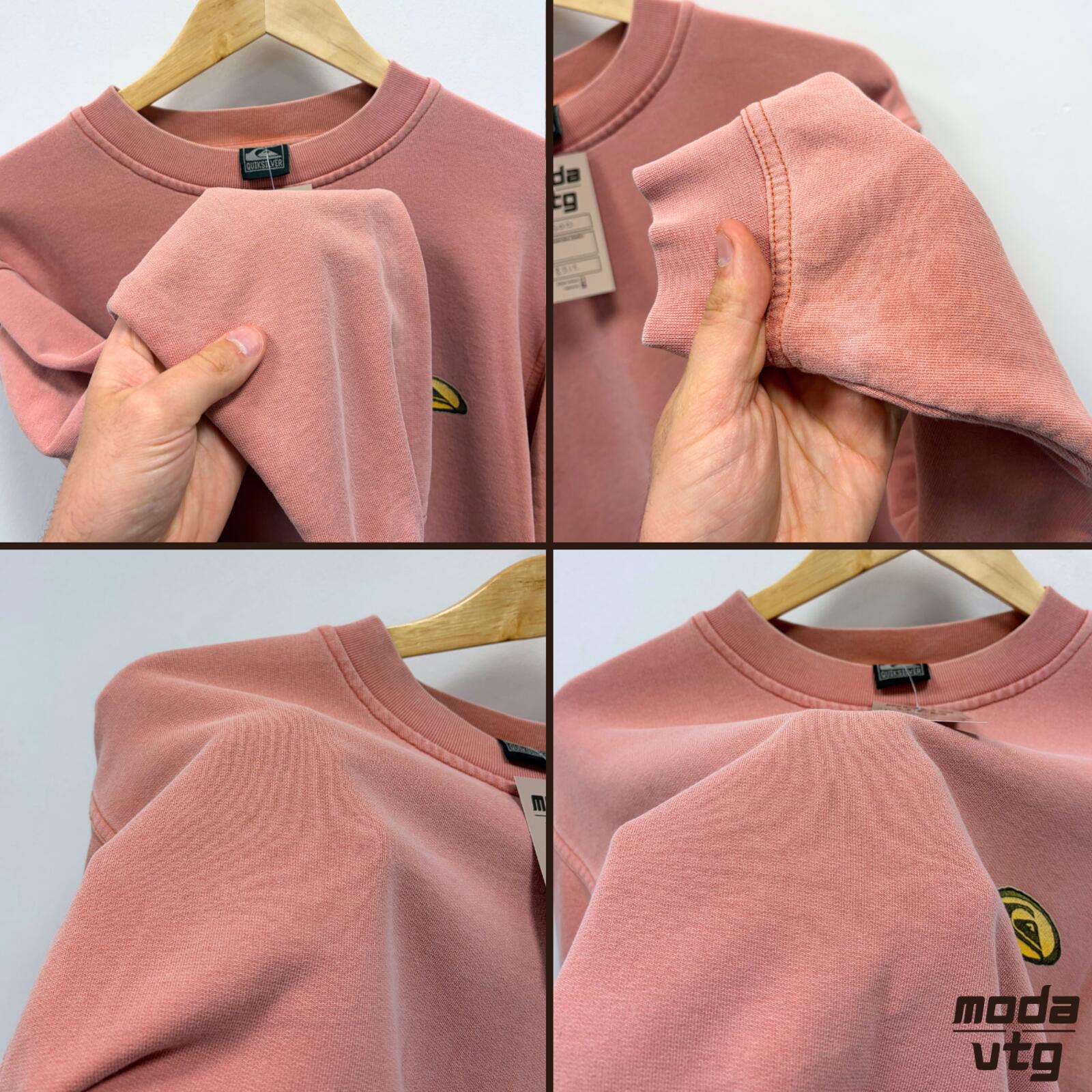 Vintage 90s Quiksilver Sweatshirt Pink Medium Retro Unisex Graphic