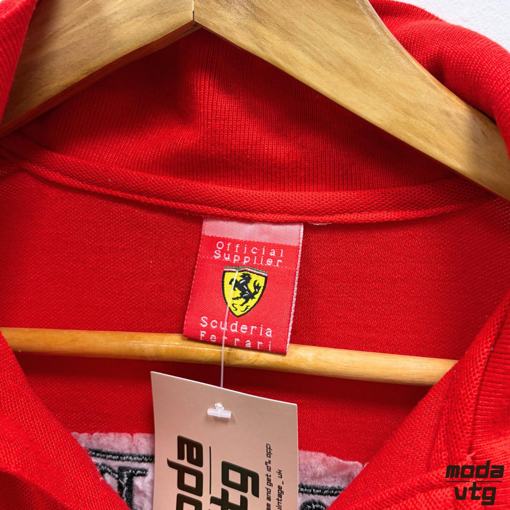 Vintage Y2K Ferrari Polo Red XL Retro F1