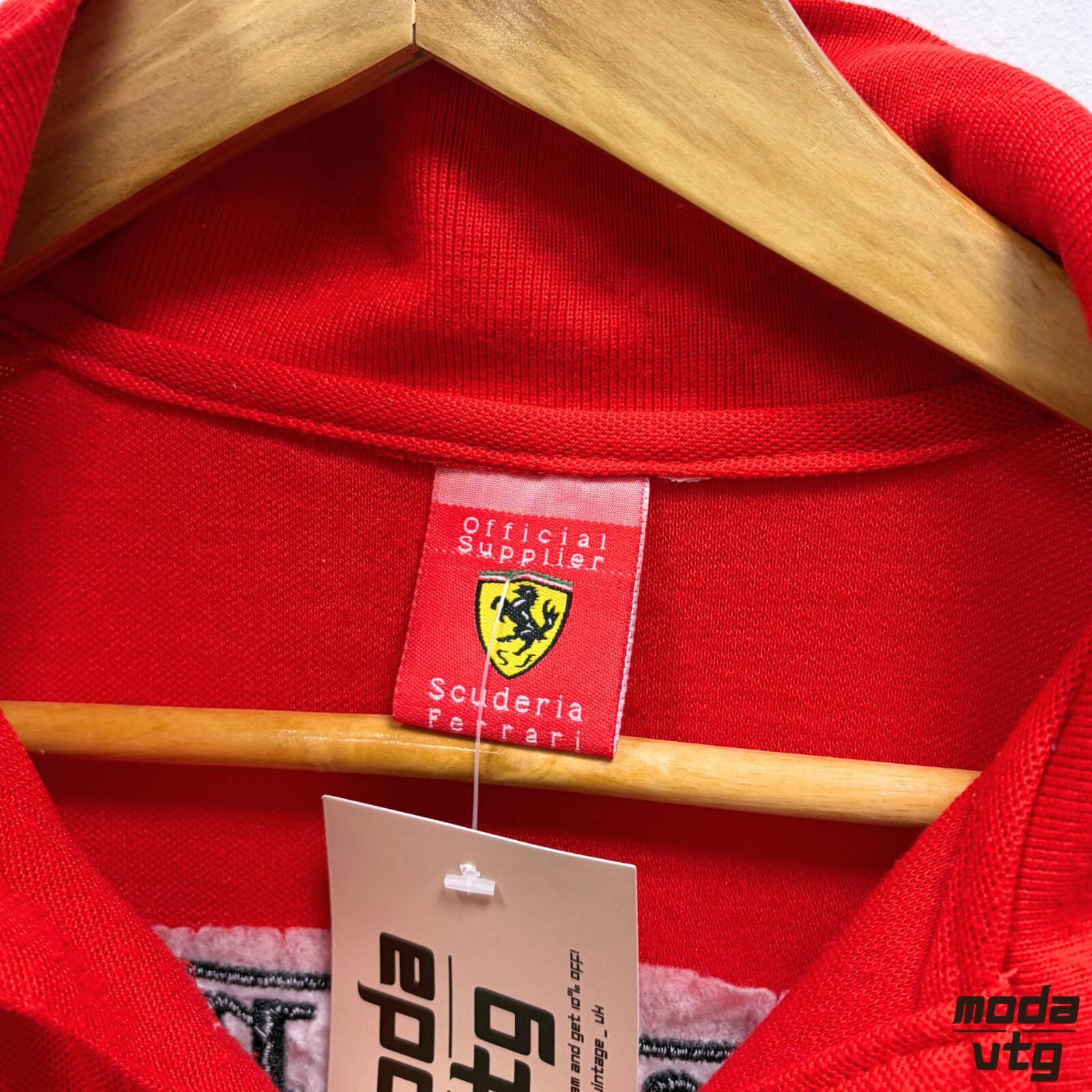Vintage Y2K Ferrari Polo Red XL Retro F1