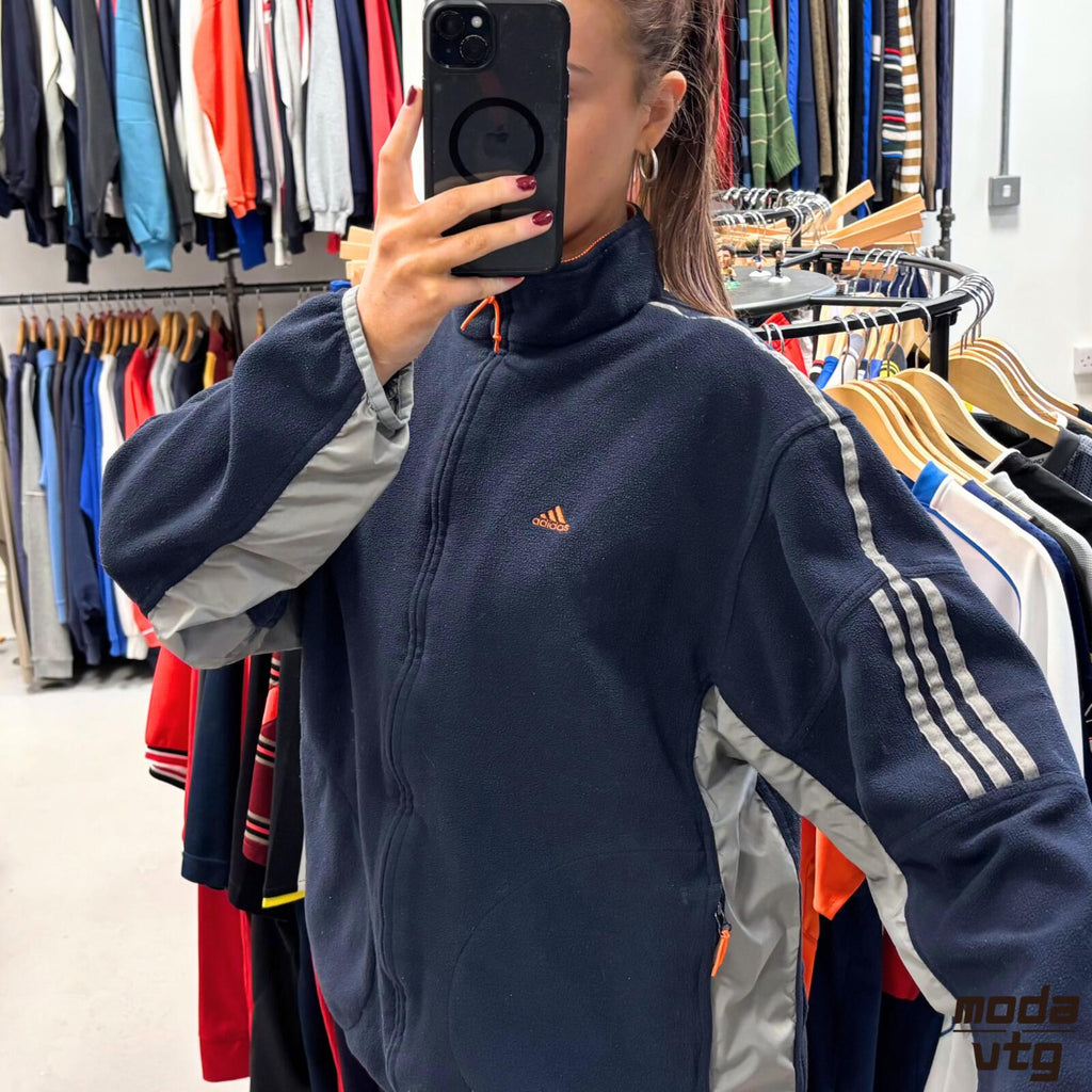 Vintage Y2K Adidas Fleece Navy Medium Retro Unisex