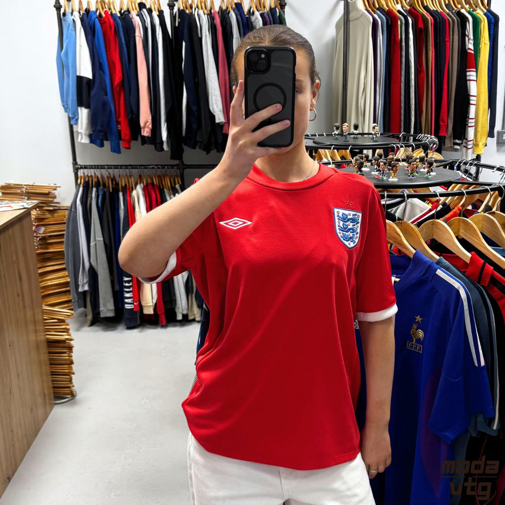 Vintage 2010/11 England Jersey Red Large Retro Unisex Umbro Away