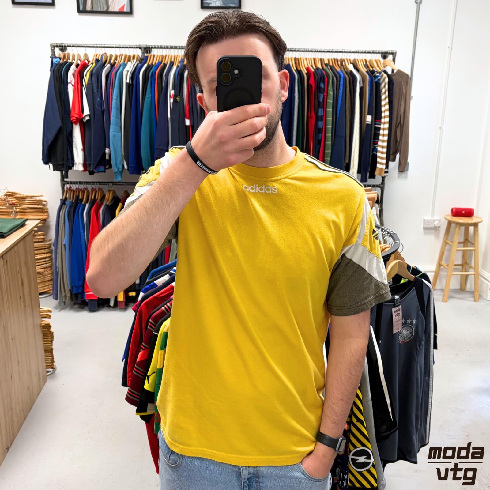 Vintage 90s Adidas T-Shirt Yellow XL Retro