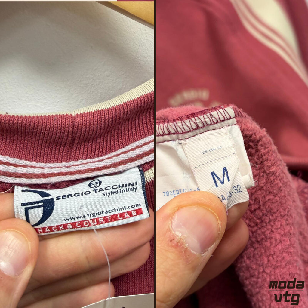 Vintage Y2K Sergio Tacchini Sweatshirt Pink Small Retro Unisex