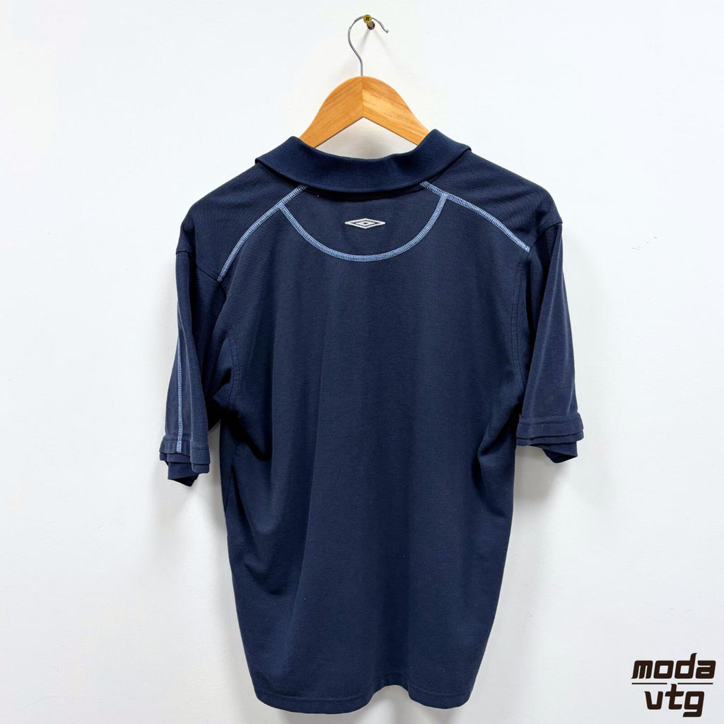 Vintage Y2K England Polo Navy Medium Retro Unisex Umbro