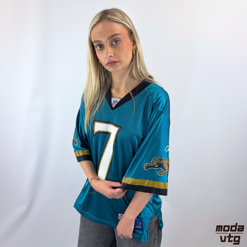 Vintage Y2K Jackson Jaguars Reebok Jersey Turquoise Medium #7 Byron Leftwich NFL