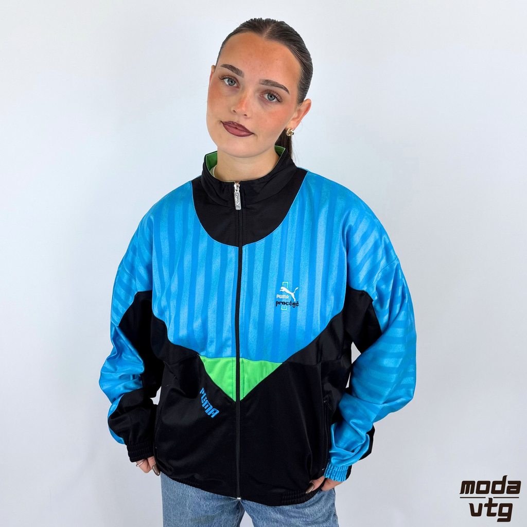 Vintage 90s Puma Track Jacket Blue Large Retro