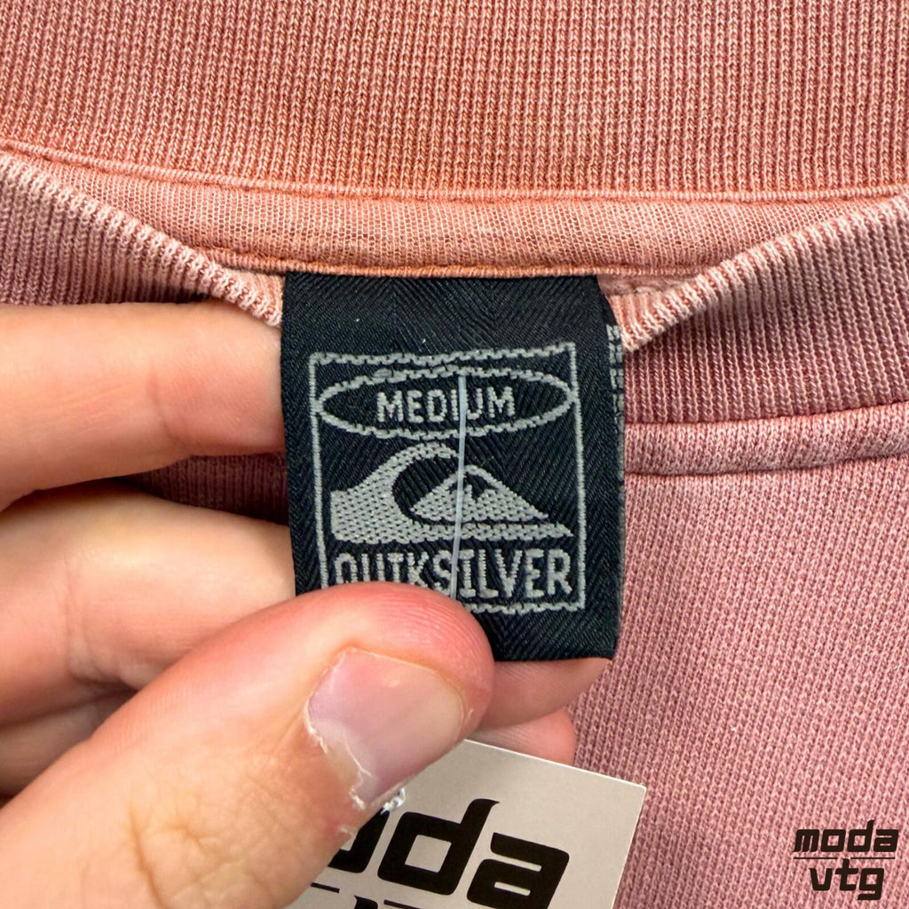 Vintage 90s Quiksilver Sweatshirt Pink Medium Retro Unisex Graphic