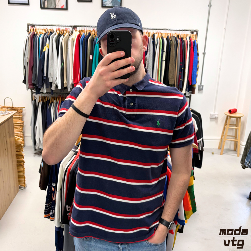 Vintage 90s Ralph Lauren Polo Navy XL Striped Summer Unisex