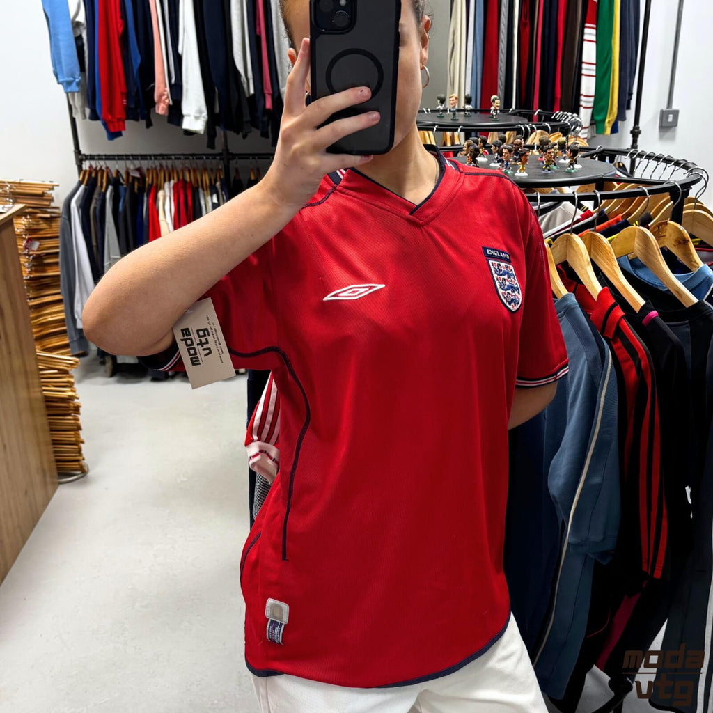 Vintage 2002/04 England Jersey Away Red Medium Retro Umbro Unisex Reversible