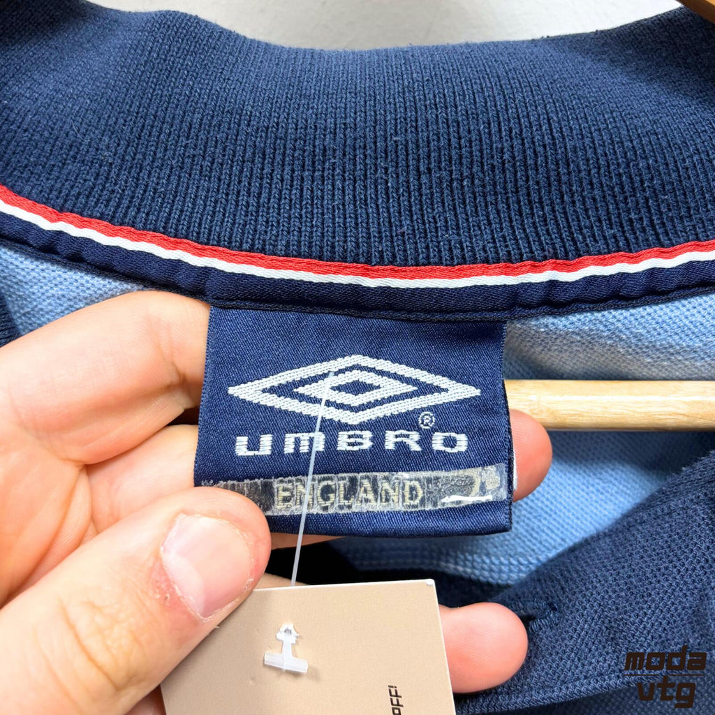 Vintage Y2K England Polo Navy Medium Retro Unisex Umbro