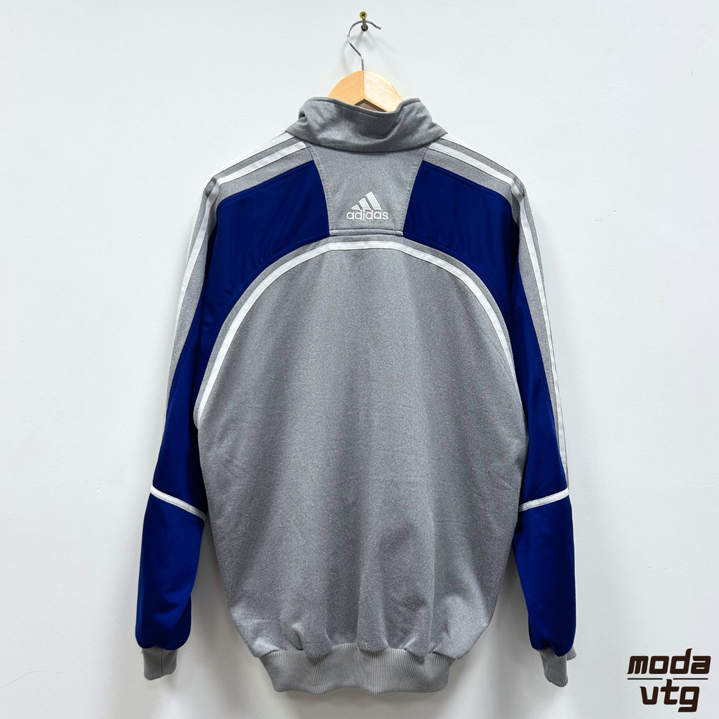 Vintage 90s Adidas Track Jacket Grey Large Retro Unisex Festival