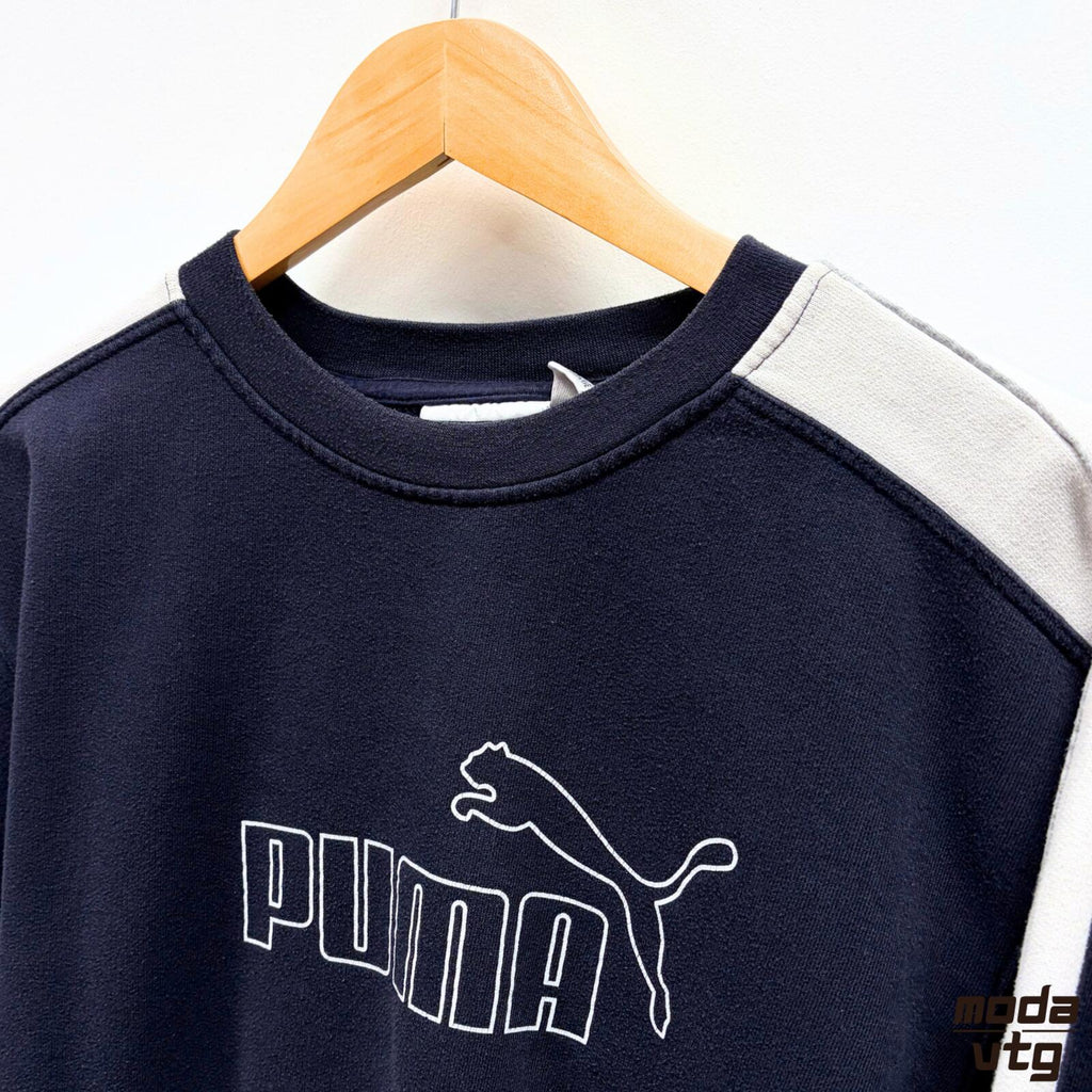 Vintage 90s Puma Sweatshirt Navy Small Retro Unisex