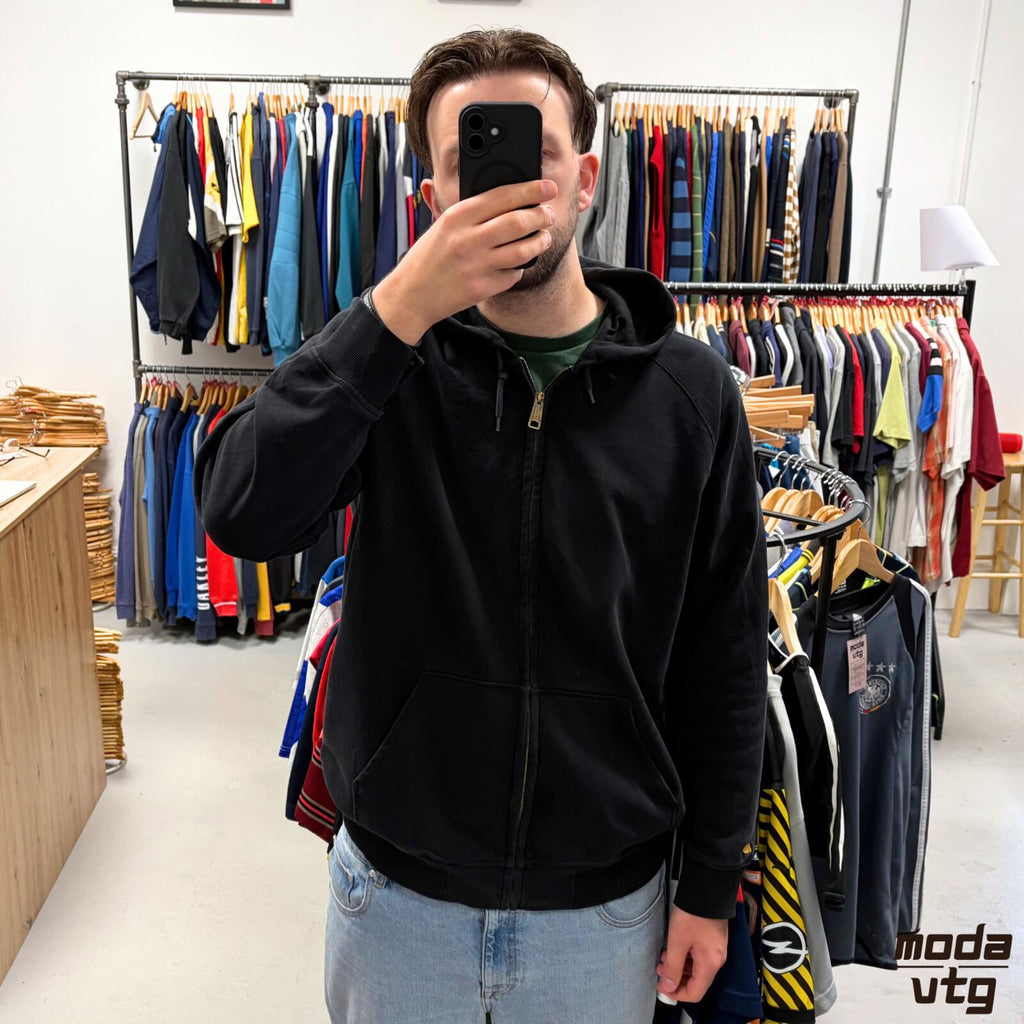 Vintage Y2K Carhartt Hoodie Black XL Workwear Full Zip